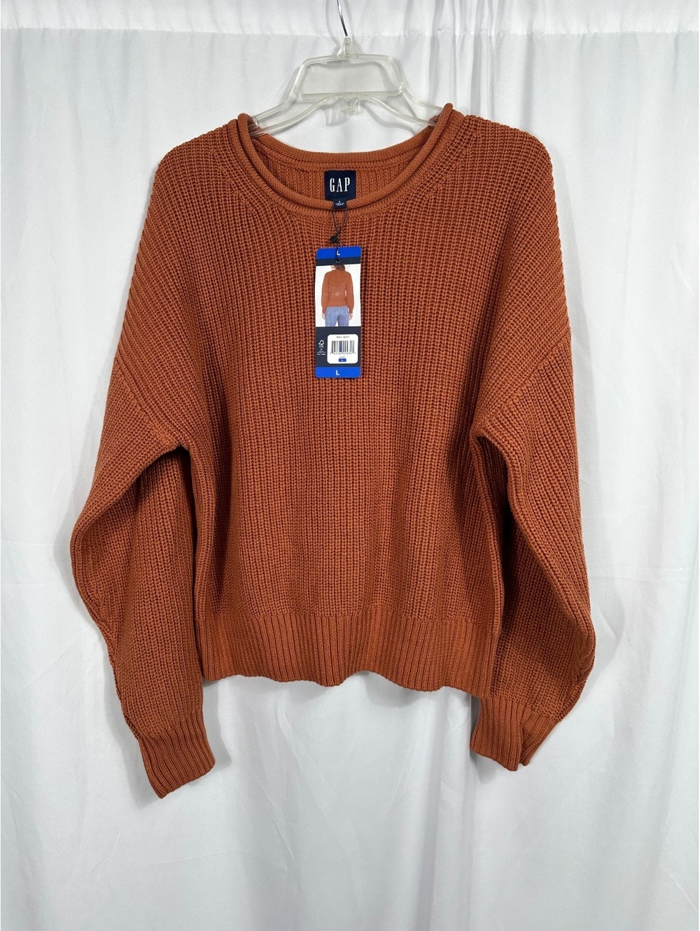 GAP Women's Large Rust Orange Cotton Knit Sweater